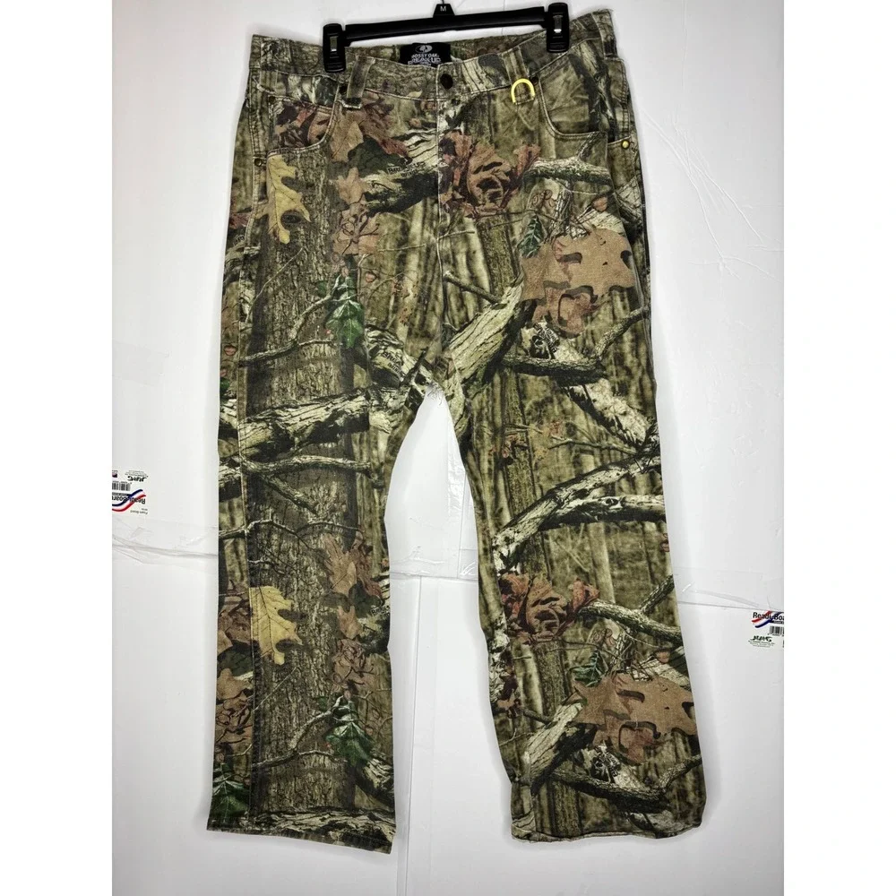 Mossy Oak Break-Up Infinity Camo Pants Mens 36x32 Cotton Hunting Distressed Hole